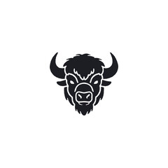Bold head bison logo with strong horns and rugged details.