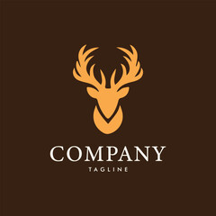 Elegant golden deer head logo for a company