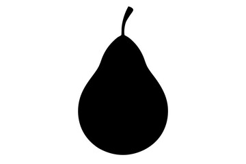 Vector art of silhouette of pear on white background