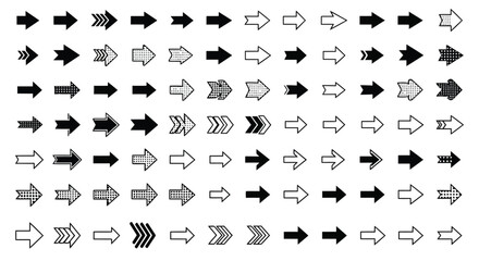 Directional symbols various styles arrow navigation