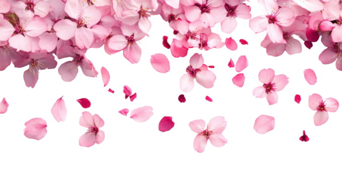 PNG Cherry blossom petals falling blossoms background flowers.