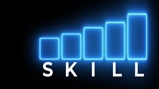 Upskilling and personal development concept on the transparent background. Arrow-up trend icons. Upskill training, learning, ability. Upskilling, Reskilling. 4k video animation. 
