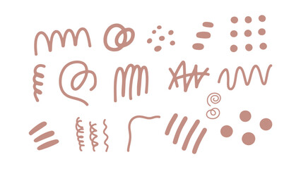 Hand Drawn Doodle Elements Vector Set with Abstract Shapes and Lines for Creative Design