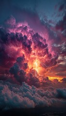 Fototapeta premium Dramatic sunset storm clouds