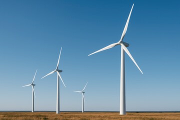 Fototapeta premium Innovative Wind Turbine Farm Installation with Sustainable Energy Generation Technology
