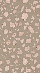 Beige Terrazzo Texture Background with Pink Marble Chips for Interior Design and Decor