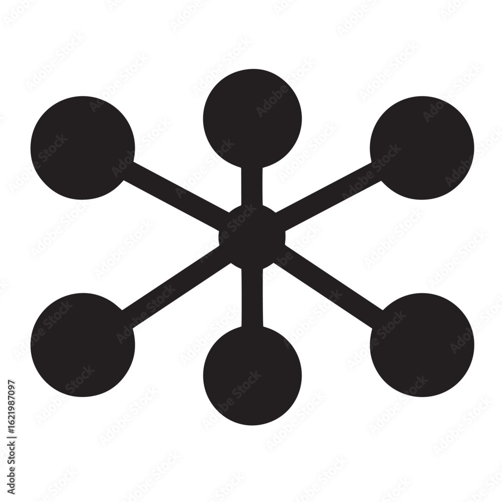 Poster black network connection icon depicting technology communication collaboration and digital structure