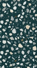 Aesthetic and Decorative Dark Green Terrazzo Flooring Pattern Background Texture