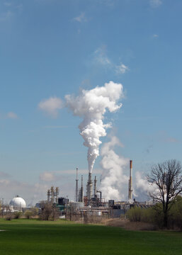 View of PBF Energy, an independent petroleum refinery. Toledo refining company.