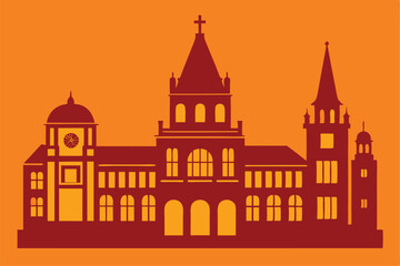 Obraz premium vector illustration of a church