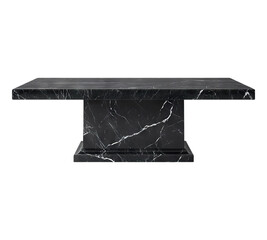 Black marble stone table isolated on transparent background