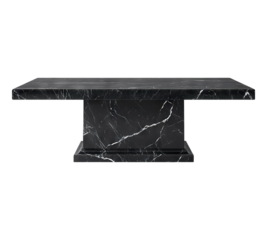 Black marble stone table isolated on transparent background