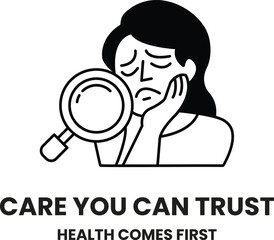 A woman is looking into a mirror