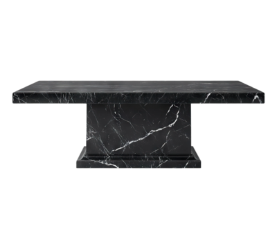 Black marble stone table isolated on transparent background