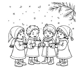 Christmas Carols Coloring Page