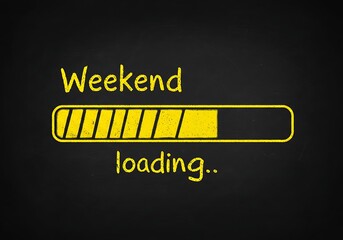 Weekend Loading Chalkboard Illustration