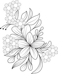 page ,color pages ,bouquet of flowers,illustration of a flower,flower, vector, floral, pattern, nature, illustration, vintage, flowers, plant, drawing, leaf, decoration, design, art, summer, sketch, 