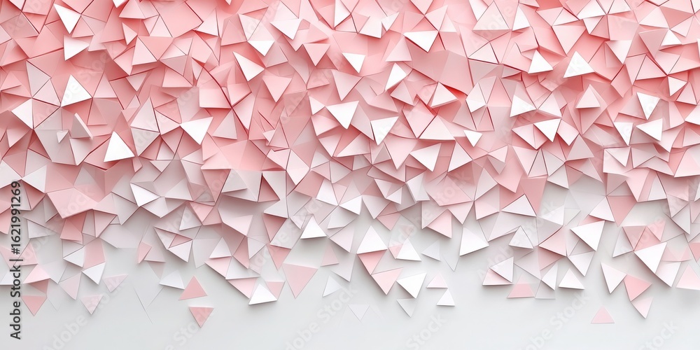 Aufkleber 3d abstract background of pink and white triangles. the style is modern and geometric. websites and 