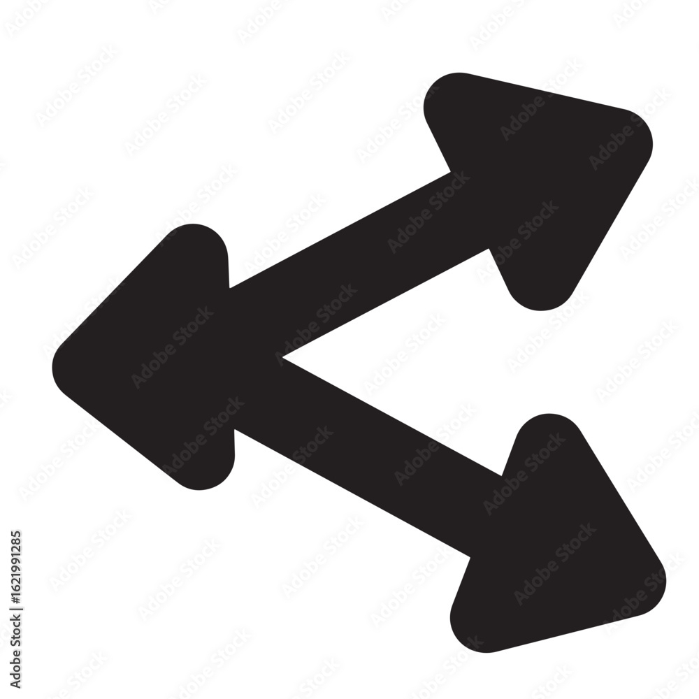 Poster vector illustration of diagonal arrows pointing in opposite directions representing movement and cha