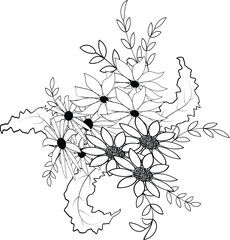 page ,color pages ,bouquet of flowers,illustration of a flower,flower, vector, floral, pattern, nature, illustration, vintage, flowers, plant, drawing, leaf, decoration, design, art, summer, sketch, 