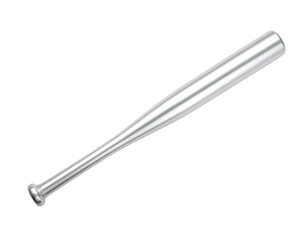 Sleek Silver Aluminum Baseball Bat Isolated on White