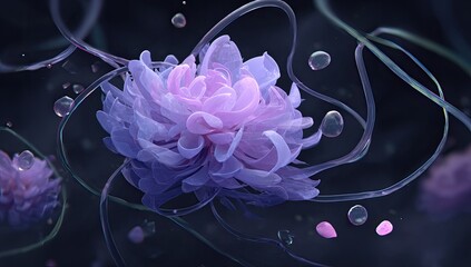 Abstract Violet Flora