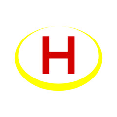 helipad icon, landing area for helicopters	 vector illustration, pictogram isolated on white background. color editable