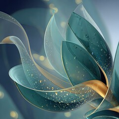Teal Abstract Floral