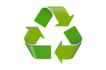 3D Recycling Illustration isolated on white background. recycle symbol on white background