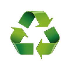 3D Recycling Illustration isolated on white background. recycle symbol on white background