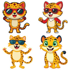 A funny cartoon leopard vector illustration
