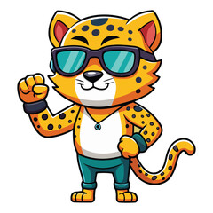 A funny cartoon leopard vector illustration