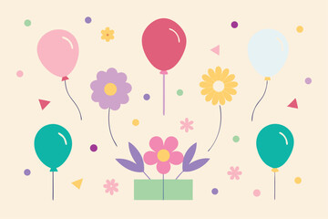 vector illustration of a colorful balloons