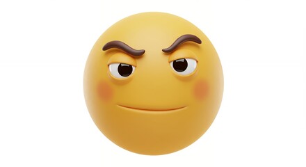 Fototapeta premium 3 d cartoon emoji face isolated on white background