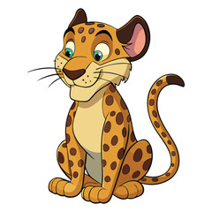 A funny cartoon leopard vector illustration