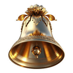 Ornate golden bell isolated on white background