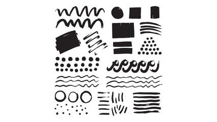 Collection of Hand Drawn Vector Elements for Artistic Design and Creative Decoration