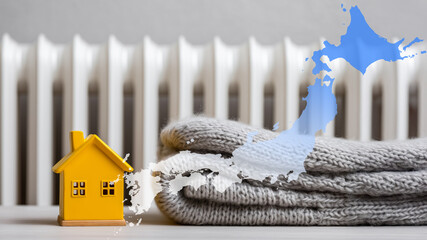 Winter comfort concept in Japanese housing, heating system with radiator