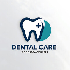 White Tooth Logo with Blue Outline and Teal Circle
