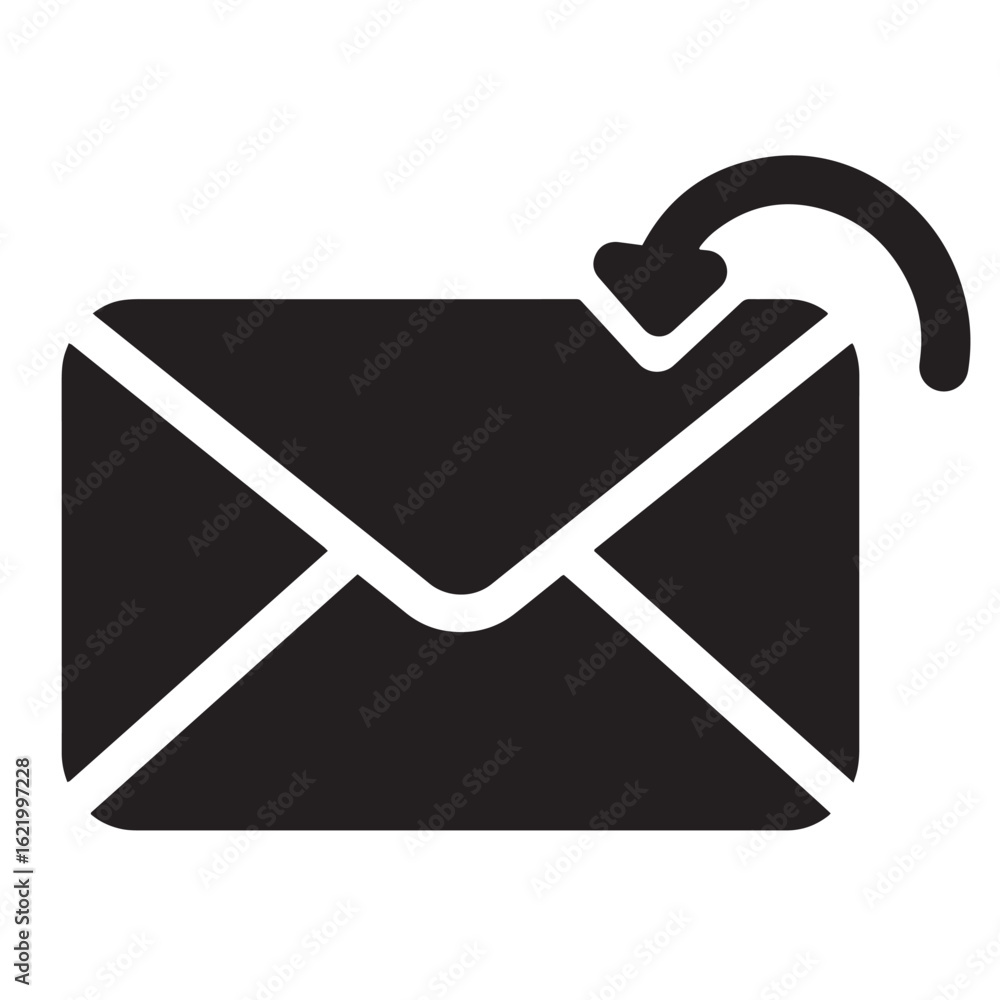 Poster email reply icon illustrating message replying and resending for digital communication