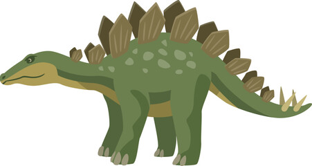 シンプルな横向きのステゴサウルス（恐竜）のイメージイラスト