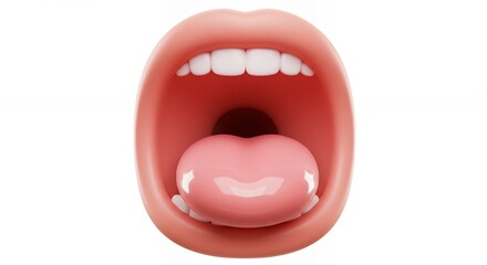 Fototapeta premium Open mouth with teeth and tongue illustration