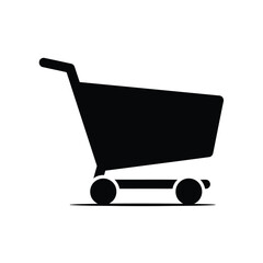 Shopping Cart Icon Representing Retail Purchase A Simple Black and White Illustration for E commerce and Online Shopping Concepts