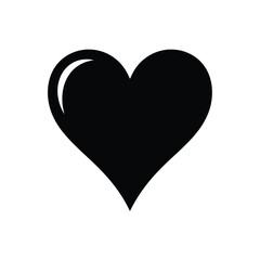 A Timeless Symbol of Love A Black Heart with a Subtle Reflection Embodying Passion and Affection