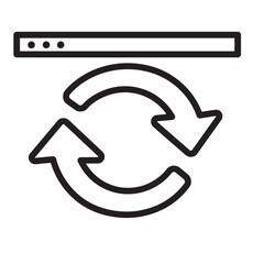 Web refresh icon representing updating reloading processing and circular data transfer