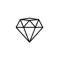 Geometric Diamond Outline Simple Design for Modern Aesthetic Applications and Minimalist Creative Projects, Perfect for Graphic Design and Symbolism