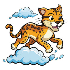 A funny cartoon leopard vector illustration