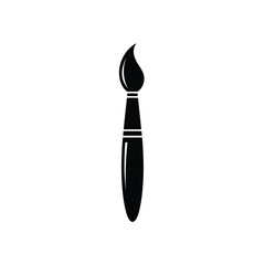 Elegant Black and White Depiction of a Paintbrush Illustrating Artistic Creativity and Design Tool, Perfect for Art, Design, and Creative Projects