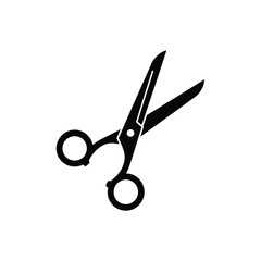 Stylized Black and White Image of Open Scissors Used for Cutting and Crafting Projects on a Plain Background