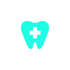 Healthy Tooth with Medical Icon Logo Vector Design